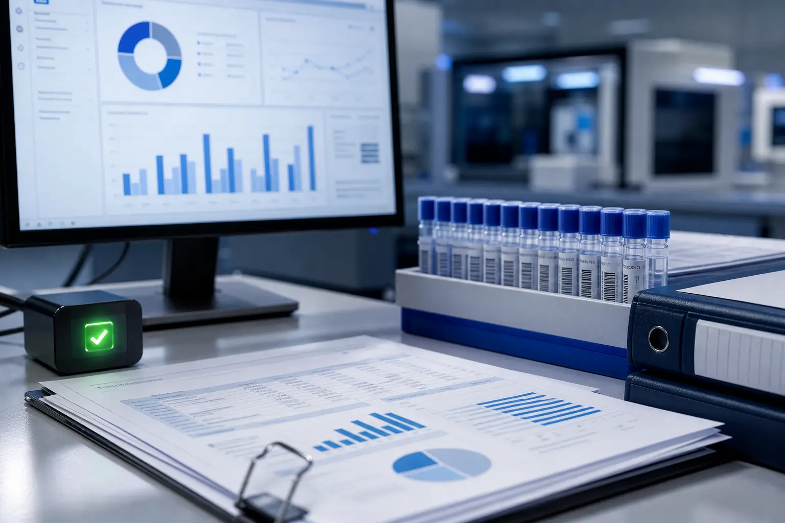 Clinical metrics screen, reports and vials for sponsor oversight