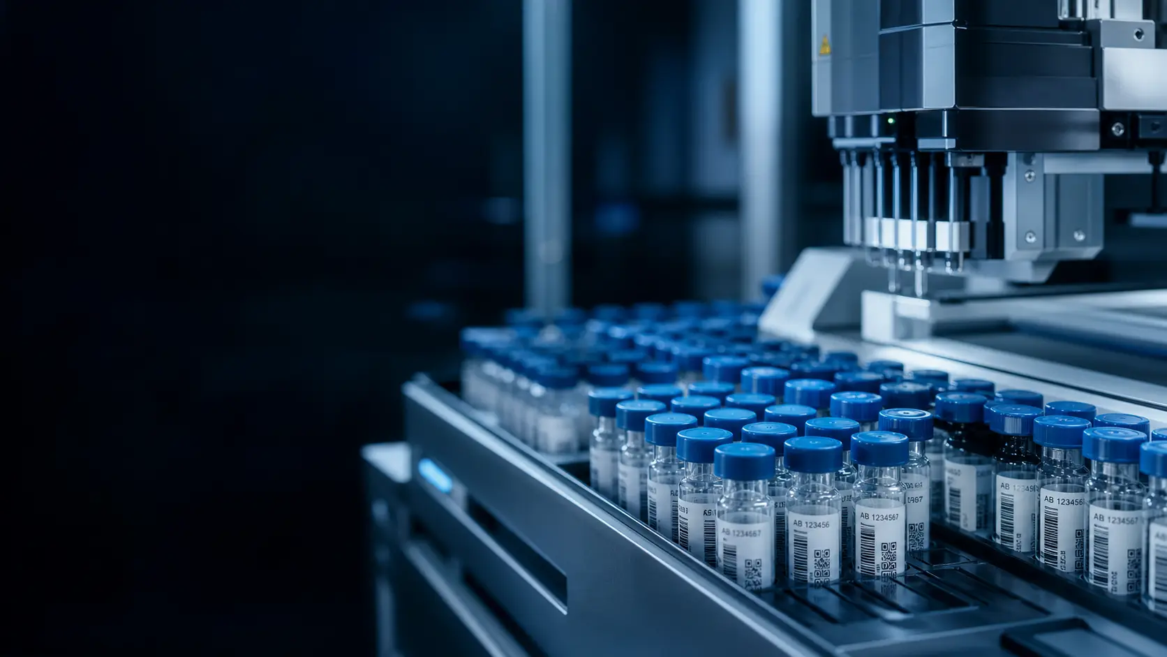 Barcode-labeled vials in automated clinical laboratory instrumentation